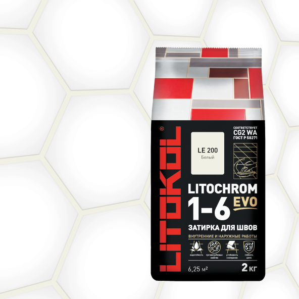 Купить LITOCHROM 1-6 EVO LE 200 белый 2kg Al.bag в Белгороде-1