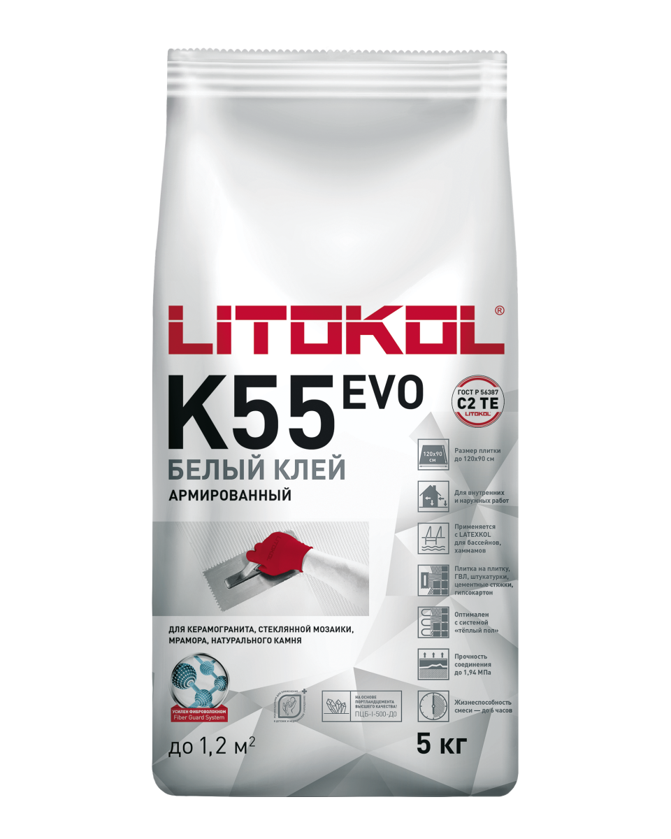 Купить LitoPlus K55-клеевая смесь 5kg Al.bag в Самаре