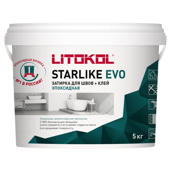 Купить STARLIKE EVO S.115 GRIGIO SETA затир.смесь (5kg bucket) в Москве-1
