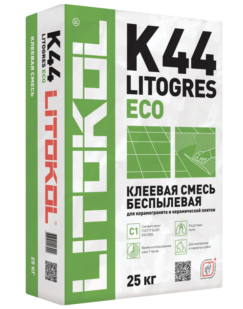 Купить Litogres К44 ECO- беспылевая клеевая смесь 25kg bag в Самаре