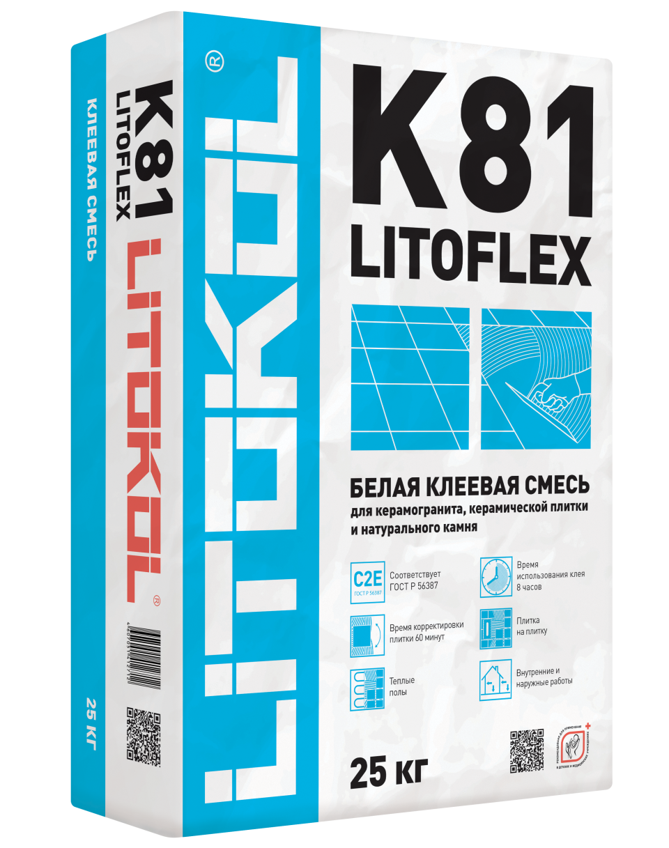Купить LitoFlex K81 белый-клеевая смесь 25kg bag в Самаре #2